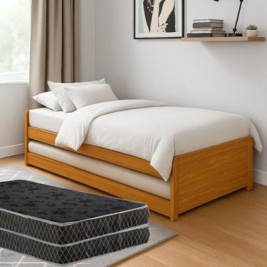 Imagem de Bicama Solteiro Compacta Econômica Com Cama Auxiliar Com 2 Colchões D2