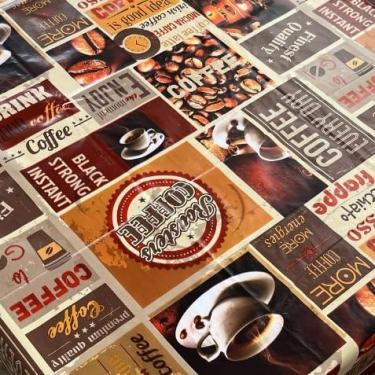 Imagem de Toalha de Mesa Térmica em PVC 3 Estampas Variadas Impermeável e Sofisticada(café,6cad 2,00 x 1,40)