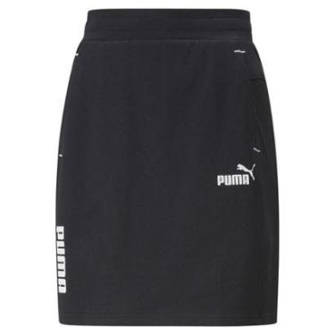 Imagem de Saia Puma Power Colorblock Feminino - Preto e Branco-Feminino