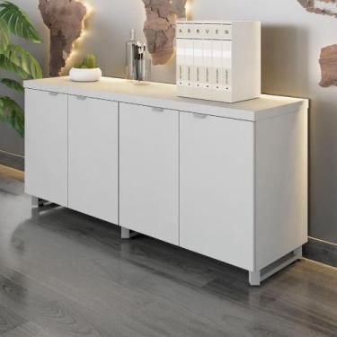 Imagem de Armário Baixo 1,58m Duplo 4 Portas Puxadores Metálicos F5 - F5 Office 