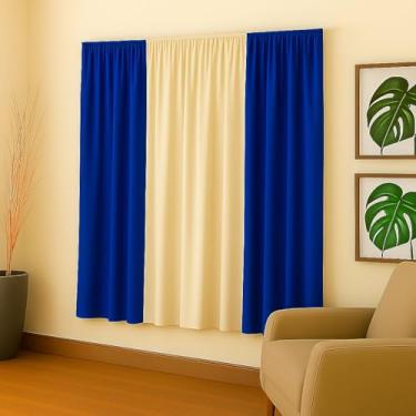 Imagem de Cortina Decorativa em Malha Gel, 2,00x1,70m, Poliéster, para Sala, Quarto e Escritório (ROYAL/PALHA)