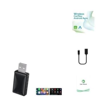 Imagem de Adaptador Mini AI Box Universal 2 Em 1 Carplay Android Auto Sem Fio Pl