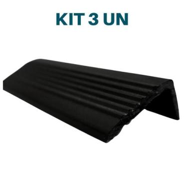 Imagem de Kit 3 cantoneira degrau escada porta onibus van 1mt preta - DI SIERRA