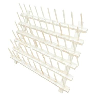 Imagem de Lilihuimaoyi Suporte para Carretel de Linha, Organizador de Madeira Versátil para Montagem em Parede para Costura E Bordado, Estável, Resistente E Economiza Espaço, 60 ganchos