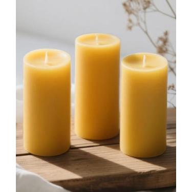 Imagem de Velas de cera de abelha MOSROAD Natural, 3 pacotes, 105 horas de tempo