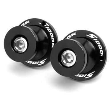 Imagem de BYYINGSUS Acessórios de motocicleta 8 mm parafuso de suporte de braço oscilante bobinas deslizantes compatíveis com S1000R S1000RR 2009-2022 2023 (S1000r Preto)