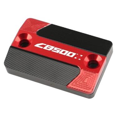 Imagem de BYYINGSUS Acessórios CNC para motocicleta Tampa do reservatório de fluido de freio dianteiro compatível com CB500F CB500X CBR500R CB 500F 500X CBR 500R 2013-2020(Cb500x Red)