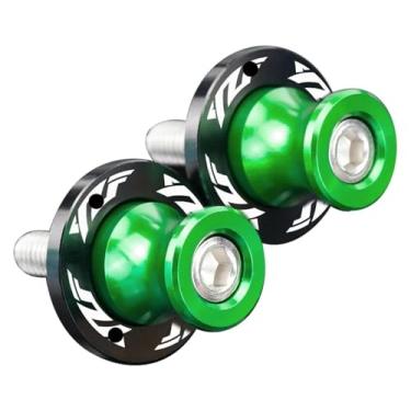 Imagem de BYYINGSUS Acessórios de motocicleta 6 mm Carretéis de braço oscilante parafusos de suporte deslizantes compatíveis com Y&AMAHA YZFR1 YZFR3 YZFR6 YZF R6 R3 R1 YZF-R6 YZF-R3 YZF-R1 (verde)