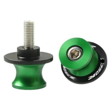 Imagem de BYYINGSUS Acessórios de parafusos deslizantes de bobinas de braço oscilante de motocicleta compatíveis com Z750R 2006-2015 (10 mm verde)