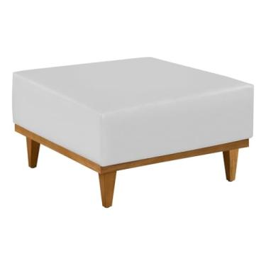 Imagem de Puff Mesa Centro Dubai em Corino Branco Luxo Decor - Salar Estar - Kazza Shop