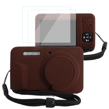 Imagem de VOVMOEYA Capa de câmera para Kodak PIXPRO FZ55 com 2 protetores de tela e 1 alça de mão, silicone, leve e protetora macia