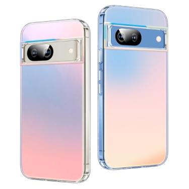 Imagem de Layeri Capa para Google Pixel 8a holográfica, iridescente, exclusiva e estética, à prova de choque, capa protetora para meninas e mulheres, translúcida, iridescente, bumper para Pixel 8a