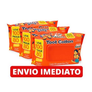 Imagem de Toalhas Umedecidas Lenços Umedecidos Bebê Corpo 3 Pacotes com 300 Lenç