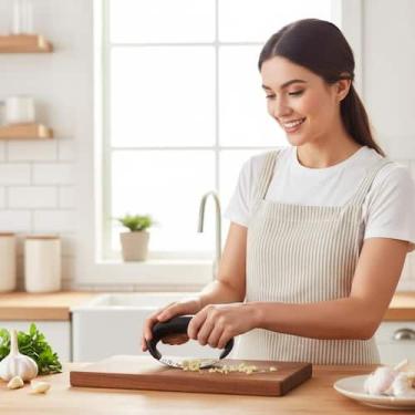 Imagem de Espremedor Amassador Triturador De Alho Manual Cozinha Inox Inox - AFI