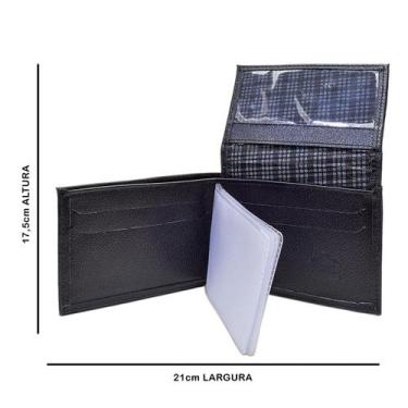 Imagem de Carteira slim masculina em couro legitimo porta cartao porta cedulas c