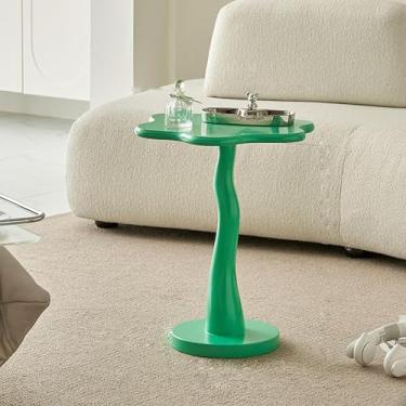 Imagem de Mesa de canto mesa de canto francesa estilo vintage pétala mesa lateral moderna estilo simples mesa lateral para sala de estar quarto sofá mesa lateral compacta