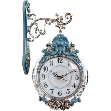 Imagem de YTHLZVBP Relógio de parede, arte moderna, relógio de parede dupla face, design nórdico, relógio de parede, design moderno, vintage, dupla face, plástico, criativo, relógio de parede, digital, mudo