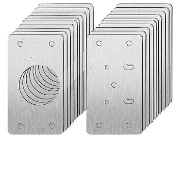 Imagem de Placa de reparo de dobradiça de aço inoxidável para dobradiças de móveis de armário placa de montagem para parafusos de fixação de porta de armário de cozinha (retângulo-03)