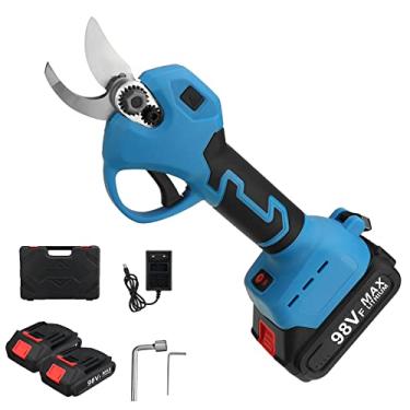 Imagem de Tesouras de poda elétricas para aparar árvores, podador sem fio, podador elétrico, tesoura elétrica com bateria de lítio, para jardinagem, macieira (cor: bateria * 2)