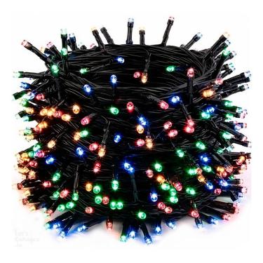 Imagem de Luzes de guirlanda de Natal 14m 200 LED multicoloridas com P chileno