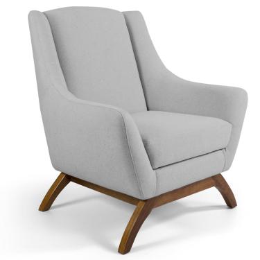 Imagem de Poltrona Decorativa Fixa Base de Madeira Juliet D02 Linho Cru D-316 - Lyam Decor