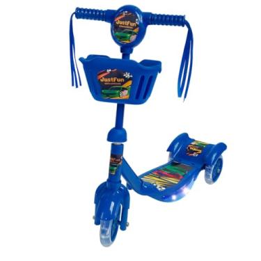 Imagem de Patinete Infantil Just Fun Scooter Menino Com Cesta Azul