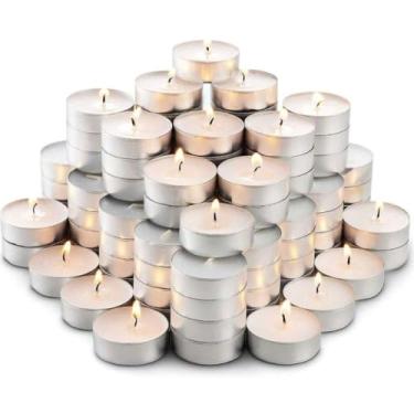 Imagem de Kit de 50/100 Velas Parafina Rechaud com Suporte de Alumínio, Decorativas para Dia dos Namorados, Surpresa Romântica e Decoração(50 Peças)