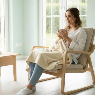 Imagem de VAJOOCLL Cobertor Faraday de Proteção de Algodão para Camas, Sofás, Gravidez e Bebês Barriga Faraday Throw (Creme)