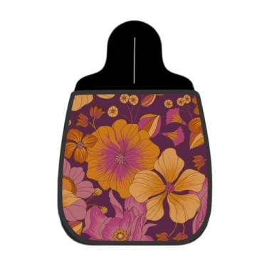 Imagem de Lixeira De Carro Organizador Lixinhocar Flores Laranja Pink Retrô Roxo