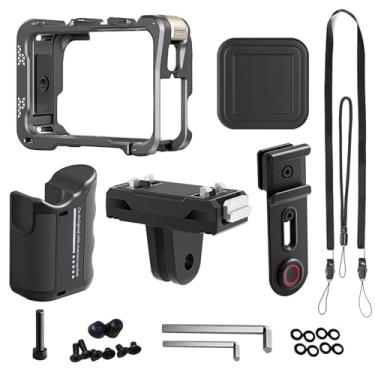 Imagem de Luocute Pacote de Kit de Suporte de Gaiola de Câmera Protetora Moldado Com Precisão Com Sapata Fria para Fotografia de Rua, Estrutura de Metal Com Montagem Magnética, Design Ergonômico,