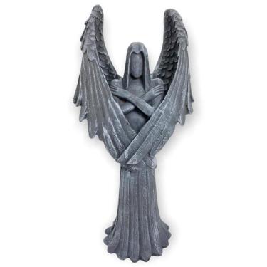Imagem de Castiçal Anjo Negro Fêmea Ou Macho Resina 25Cm-Selecione Cor