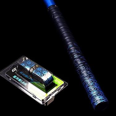 Imagem de Alça de tênis, faixa de suor, absorção de choque, antiderrapante, enrolamentos sobre alça de bicicleta, design de quilha, squash, tênis (azul)