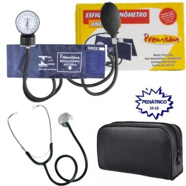 Imagem de Kit Aparelho de Pressão Arterial Esfigmomanômetro Pediatrico Infantil 