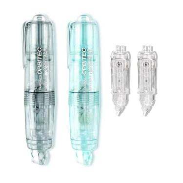 Imagem de PANDENNER Fita de correção branca, recarregável retrátil de secagem rápida japonesa estética bonita caneta de correção branca, com mini aplicador pequeno em forma de caneta fácil de usar (retrátil e