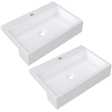 Imagem de Kit 02 Cubas Banheiro Lavabo Xrt55 C01 Branco