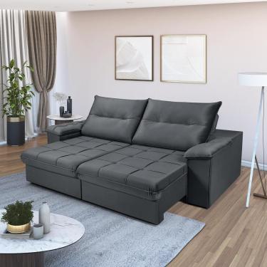 Imagem de Sofá Dallas 2,90 Reclinável Conforto Sala De Casa Retrátil 5 Lugares Império Chumbo 163