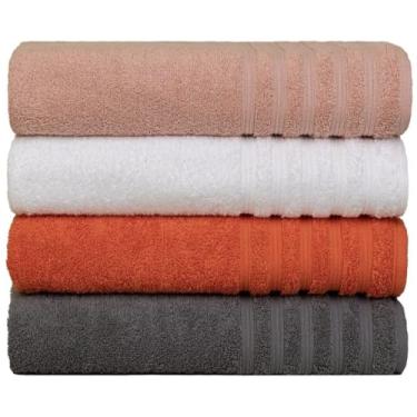 Imagem de Toalha de Banho Gigante, Kit 4 Toalha de Rosto Fio Penteado Maciez Extra, 44cm X 75cm(KIT 3)