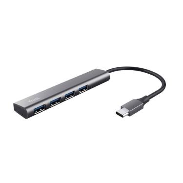 Imagem de Hub USB-C Trust Halyx, USB-A 3.2, 4 Portas, Cinza