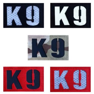 Imagem de 5 peças K9 IR luminoso patch bordado gancho e laço emblema aplique de fixador DIY acessórios para cães de serviço ao ar livre adesivos para arreios de cães, mochilas, jaqueta, chapéus, colete, jeans