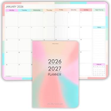 Imagem de Agenda de bolso 2026-2027 | Tamanho pequeno A6 - cabe na sua bolsa | Calendário de dois anos | Papel premium de 120 g/m² | Design portátil e durável (colorido)