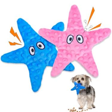 Imagem de HGB Brinquedos Squeaky Dog – Estrela-do-mar sem enchimento, brinquedos de pelúcia para cães de raças pequenas e médias, brinquedos para mantê-los ocupados e mastigação de filhotes para alívio da