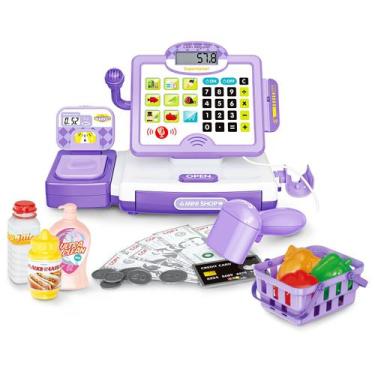 Imagem de Brinquedo de caixa registradora FS Pretend Play com calculadora, 57 un