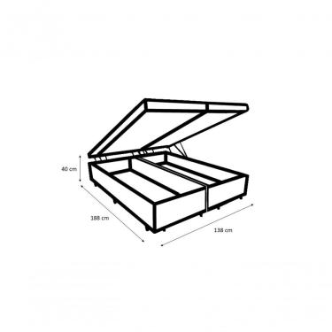 Imagem de Cama Box Baú Casal 138 Bipartido - Bello Box Tecido Sintético Branco