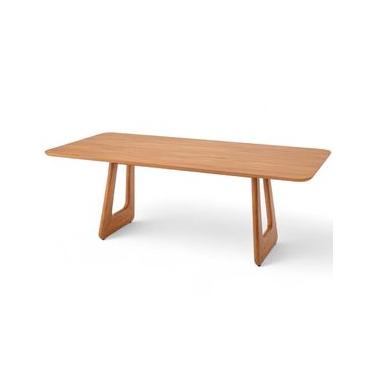 Imagem de Mesa de Jantar Panamera Base Madeira 140 x 90 x 78 cm (C x L x A) Retangular Cor Champagne