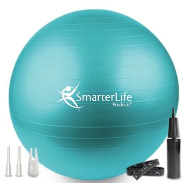 Imagem de Bola de exercícios SmarterLife Bola de ioga para fitness, equilíbrio, estabilidade ou gravidez, bola de ginástica para treino básico, fisioterapia, cadeira de bola de ioga para escritório,
