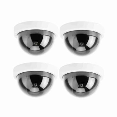 Imagem de Generic Câmera Manequim, Câmera de Simulação ABS, Hemisférica 4pcs para Supermercados, de Segurança Falsa Manequim de Hotéis (Branco)