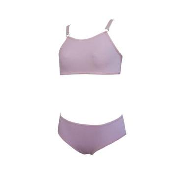 Imagem de Conjunto Infantil Calcinha e Sutiã Menina Algodão Tamanho:GGCor:Rosa -