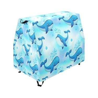Imagem de Qilmy Cute Blue Whales Kids Water Table Cover, Duty Waterproof Patio Table Covers for Outdoor Toddler Splash Tables, UV Resistant & Dustproof Play Table Protector, Cover Only