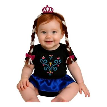 Imagem de Body Tematico Frozen Elsa e Ana com Tiara para Mesversario Menina (Ana com tiara, P)