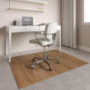 Imagem de Tapete resistente atualizado de 101,6 cm x 127 cm para cadeira de escritório em pisos de madeira, tapetes de cadeira de PVC antiderrapantes para pisos de madeira, tapete de cadeiras de mesa resistente